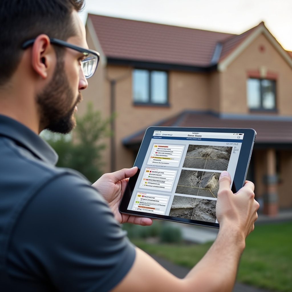 Umbiko wokuhlola indlu ochwepheshe obonisa okutholakele okugcwele nobufakazi bezithombe